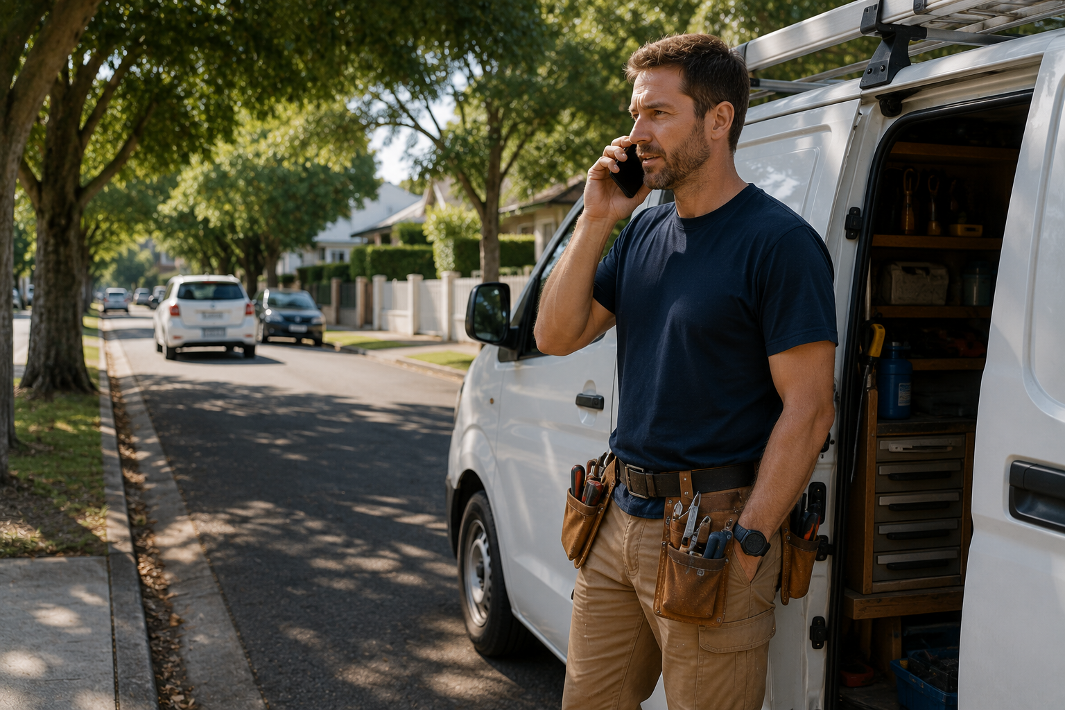Melbourne handyman services how it works tradie taking a call